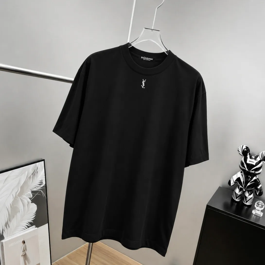 YSL～ * logo 《 》 tee ， Same Style ， : Black White Coffee Brown Size：S（90-130 ） M（125-150 ） L（135-165 ） XL（160-190 ） XXL（185-220 ）